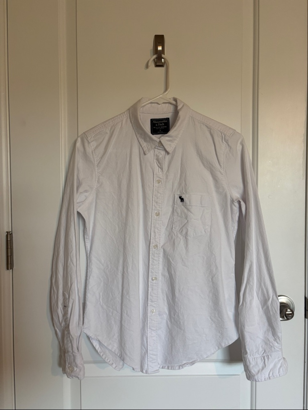 Abercrombie & Fitch White Men's Button-Down Oxford Shirt